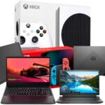 Promoção em videogames, nintendo switch, xbox series s e notebooks gamers